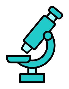 Mikroskop. Web simgesi basit illüstrasyon               