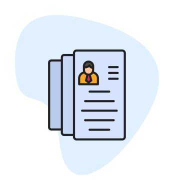 CV belgesi. Web simgesi basit illüstrasyon