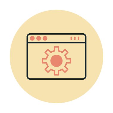 Web Sayfa Ayarları. simge basit illüstrasyon