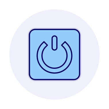 Güç düğmesi simgesi. İnce çizgi çizimi. vektör simgesi beyazda izole edildi