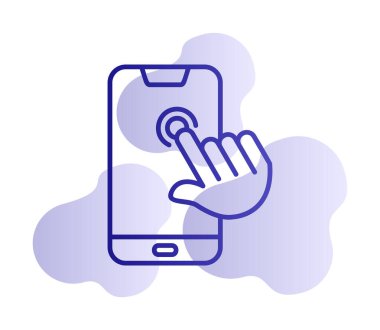 dokunmatik ekran simgesi, vektör illüstrasyonu 
