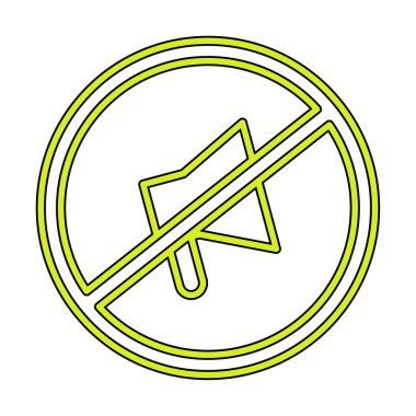 Sessizleştirilmiş simge vektör çizimi