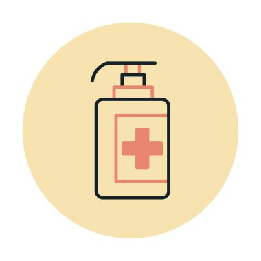 Bir dezenfektan şişesinin basit bir çizimi