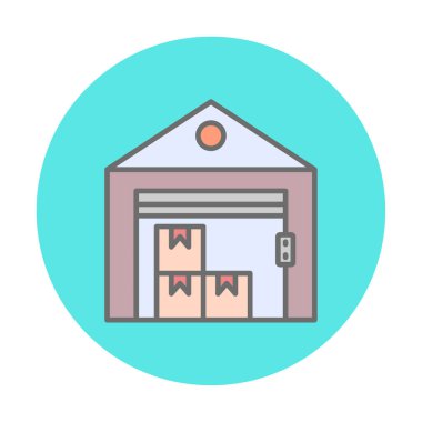 Web için depo vektör simgesinin basit illüstrasyonu