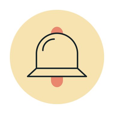 Basit Bildirim Zili simgesi, vektör illüstrasyonu