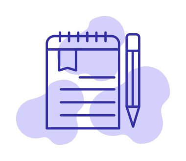 not defteri simgesi soyut arkaplan vektöründe izole edildi