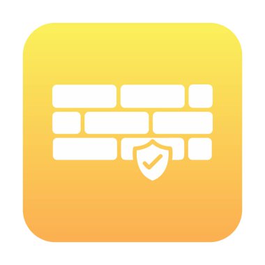 Basit Firewall simgesi, vektör illüstrasyonu