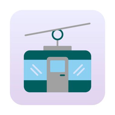 Basit Kablo Araba simgesi, vektör illüstrasyonu