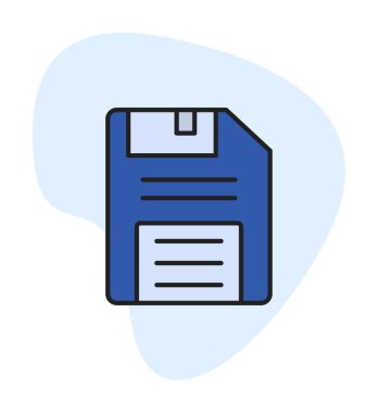 Basit Disket simgesi, vektör illüstrasyonu