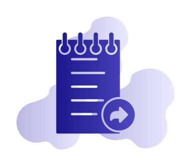 Notlar İleri Ağ simgesi, vektör illüstrasyonu