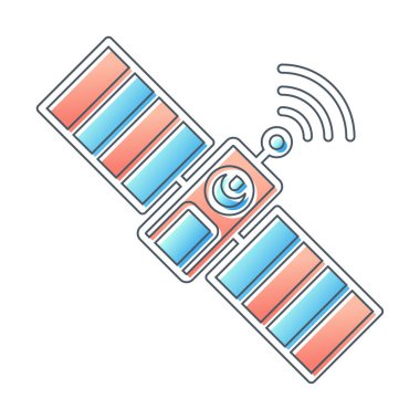 Uydu Simgesi, vektör illüstrasyonu