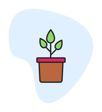 pot simge vektör çizim bitki