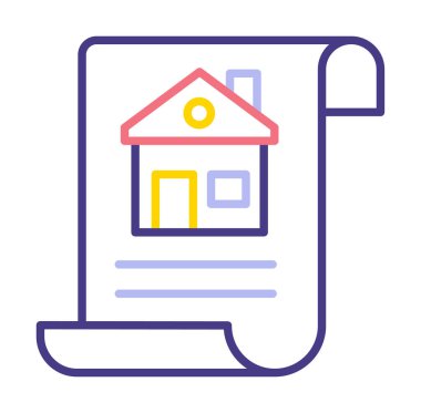 Ev Belgesi ikonu vektör illüstrasyonu                          