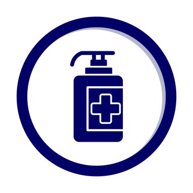 Bir dezenfektan şişesinin basit bir çizimi