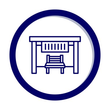 Otobüs Durağı Web simgesi vektör illüstrasyonu