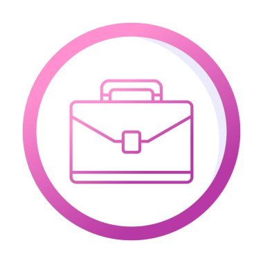 Evrak çantası vektör düz simgesi. İş durumu simgesi, bavul emojisi, vektör illüstrasyonu