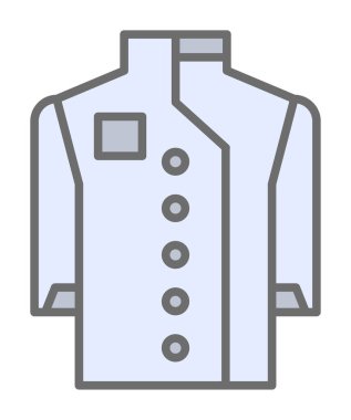 Chef Coat web simgesi, vektör illüstrasyonu