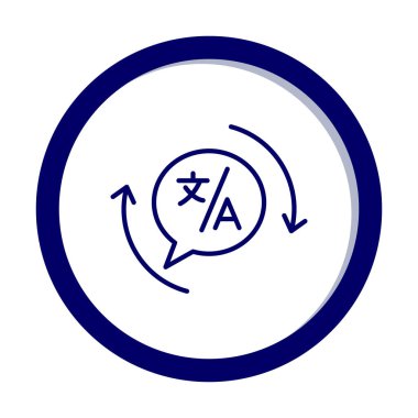 Dil çeviri web simgesi, vektör illüstrasyonu