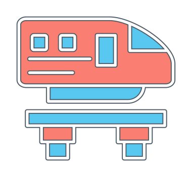 Monoray yaratıcı ikonu. Işınlama simgeleri koleksiyonu. İzole edilmiş Raylı İşareti 