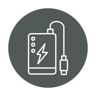 Power Bank web simgesi beyaz arkaplanda izole edildi
