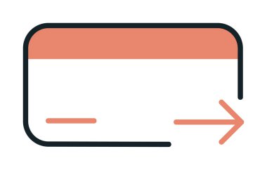 Kredi kartı ikonu vektör illüstrasyonu