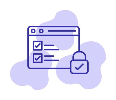 Basit güvenli veri simgesi, vektör illüstrasyonu