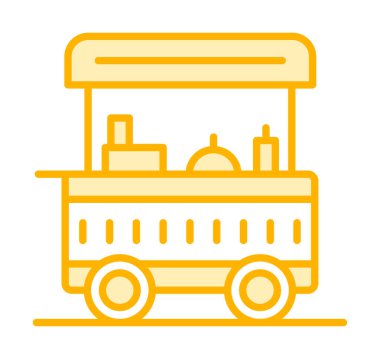 Yemek arabası simgesinin vektör illüstrasyonu 