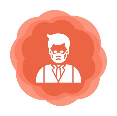 Yüz maskesi çizgisi ikonu, hastalık önlemenin vektör piktogramı. Koronavirüsten korunma giysisi, hava kirliliği, toz, grip illüstrasyonu, tıbbi gereç deposu tabelası.