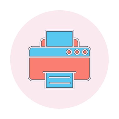 yazıcı simgesi web basit illüstrasyon