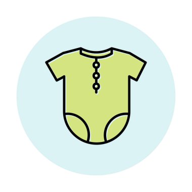Bebek Kıyafeti Simgesi, Bebek Giysisi, Vektör İllüstrasyonu