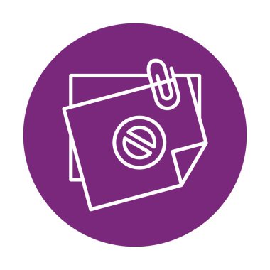 Yapışkan Notlar Yasaklama simgesi vektör illüstrasyonu