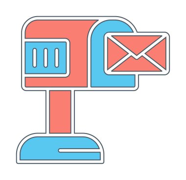 posta kutusu simgesi, vektör illüstrasyonu basit tasarım