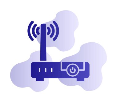 wifi sinyali, Router Aygıt vektör illüstrasyon tasarımı