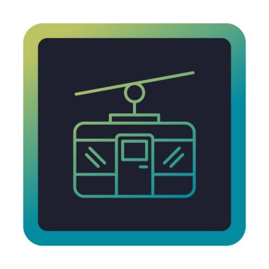 Basit Kablo Araba simgesi, vektör illüstrasyonu