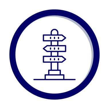 Beyaz arkaplanda yön vektörü illüstrasyonu