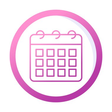 Takvim düzlüğü simgesi, vektör illüstrasyonu 