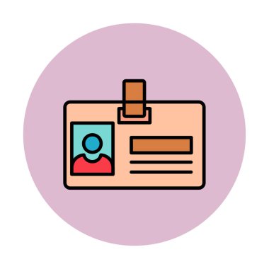 kimlik kartı simgesi, vektör illüstrasyonu basit tasarım