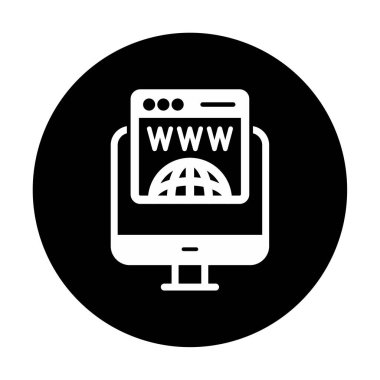 Alan Adı Kayıt Web simgesi vektör illüstrasyonu