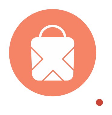 Alışveriş poşeti simgesi, vektör illüstrasyonu 