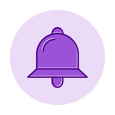 Basit Bildirim Zili simgesi, vektör illüstrasyonu