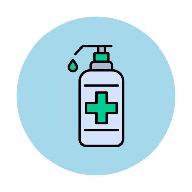 Bir dezenfektan şişesinin basit bir çizimi