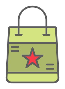 Alışveriş poşeti simgesi, vektör illüstrasyonu 