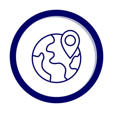 Basit Globe Konum simgesi, vektör illüstrasyonu