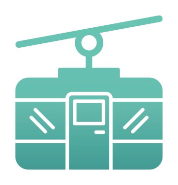 Basit Kablo Araba simgesi, vektör illüstrasyonu