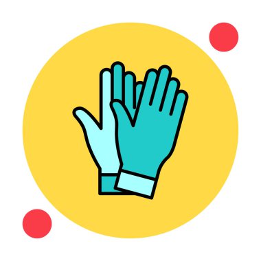 Saftey Eldivenleri ikon vektör çizimi