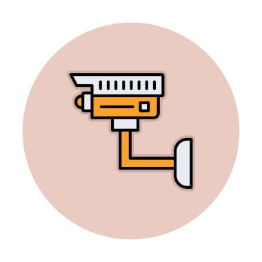 Basit bir CCTV kamera simgesi, vektör illüstrasyonu