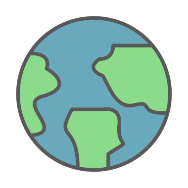 Dünya küresel ikonunun vektör illüstrasyonu