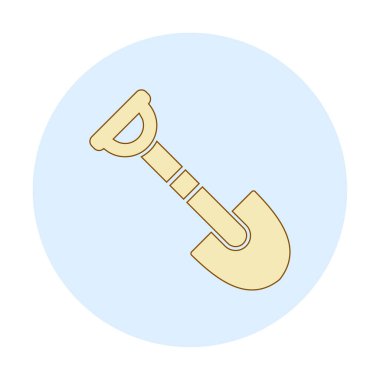 Bahçe küreği ikonu. Kürek karikatür simgesinin vektör çizimi                 