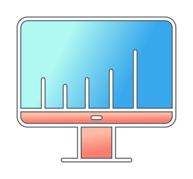 Basit Ekran simgesi, vektör illüstrasyonu