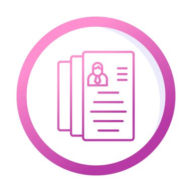 CV belgesi. Web simgesi basit illüstrasyon